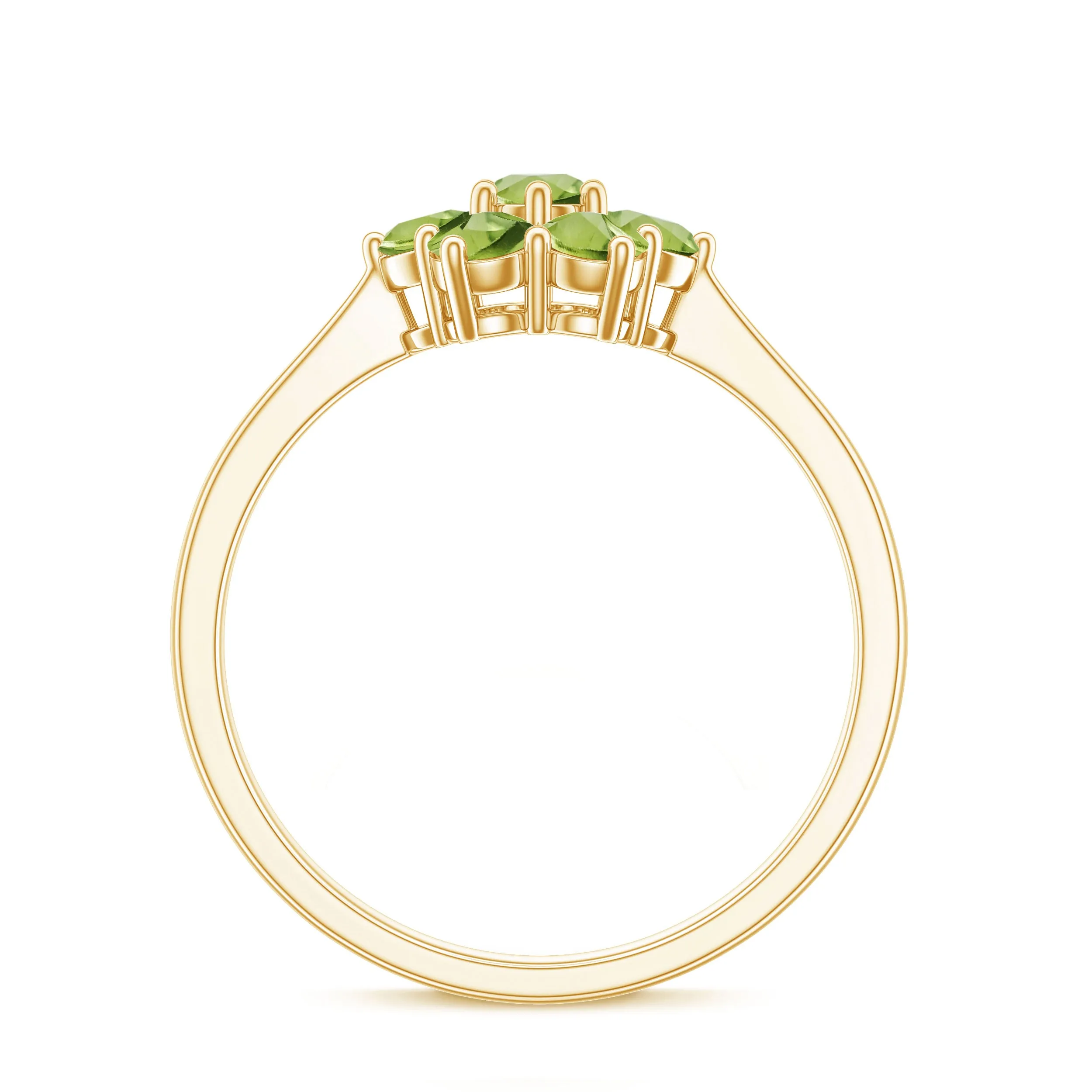 1.25 CT Round Shape Peridot Cluster Flower Ring