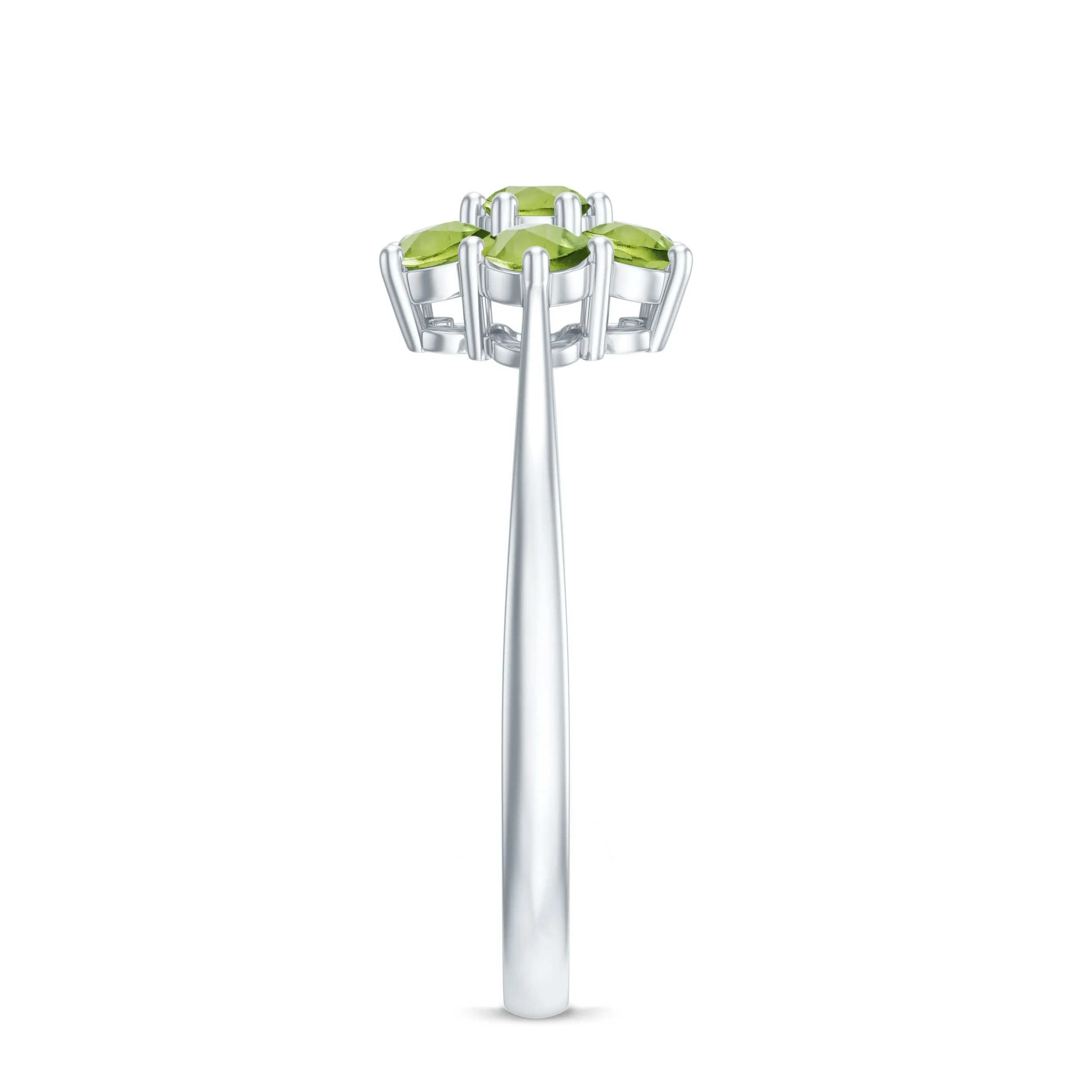 1.25 CT Round Shape Peridot Cluster Flower Ring