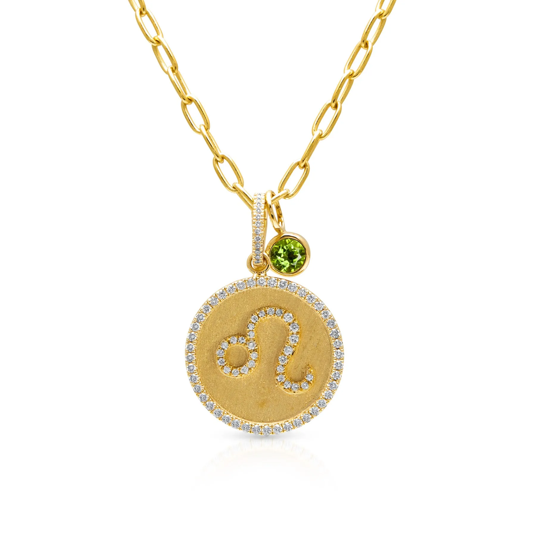 14KT Yellow Gold Peridot Bezel Charm