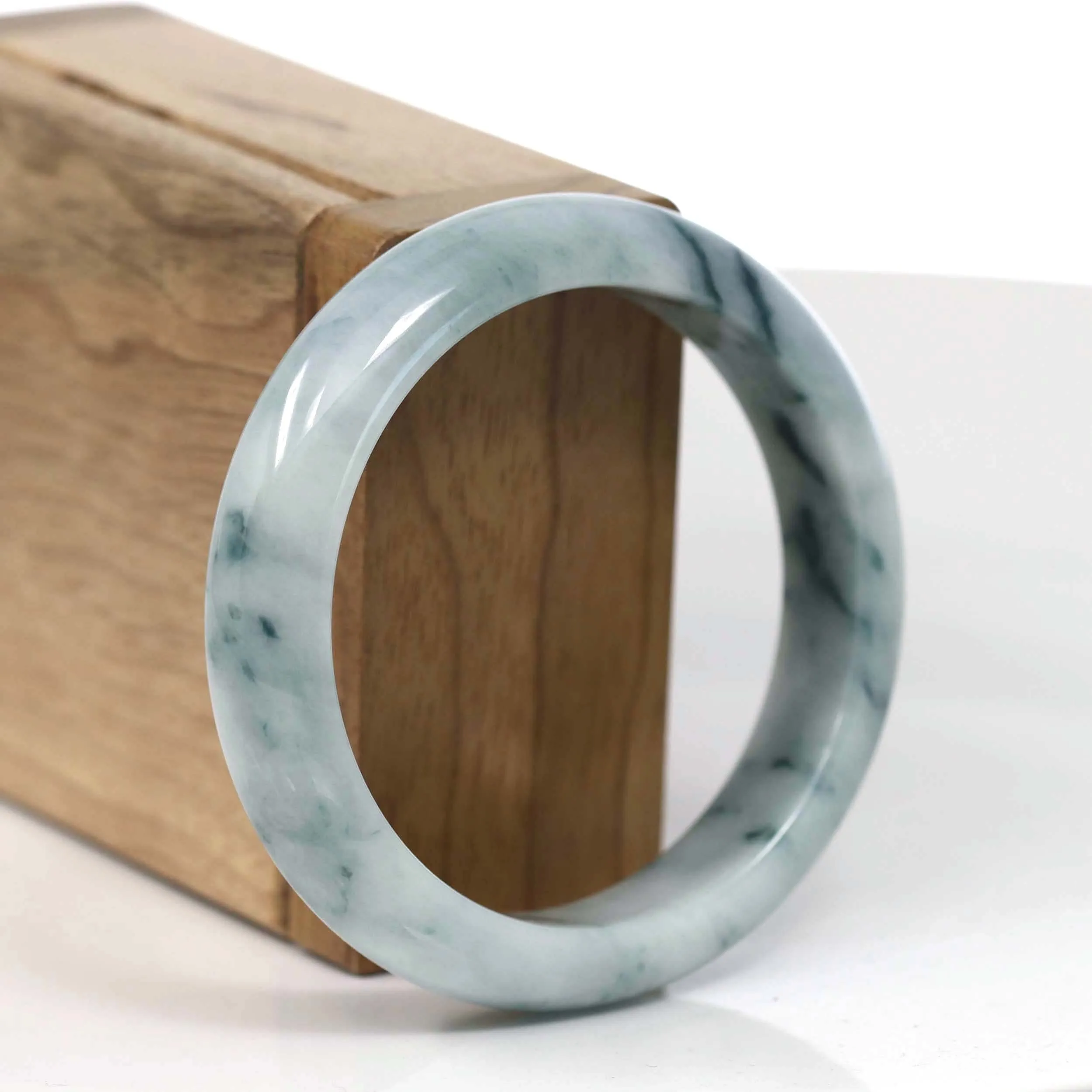Baikalla Natural Burmese Blue-green Jadeite Jade Bangle Bracelet (54.77mm)#T145