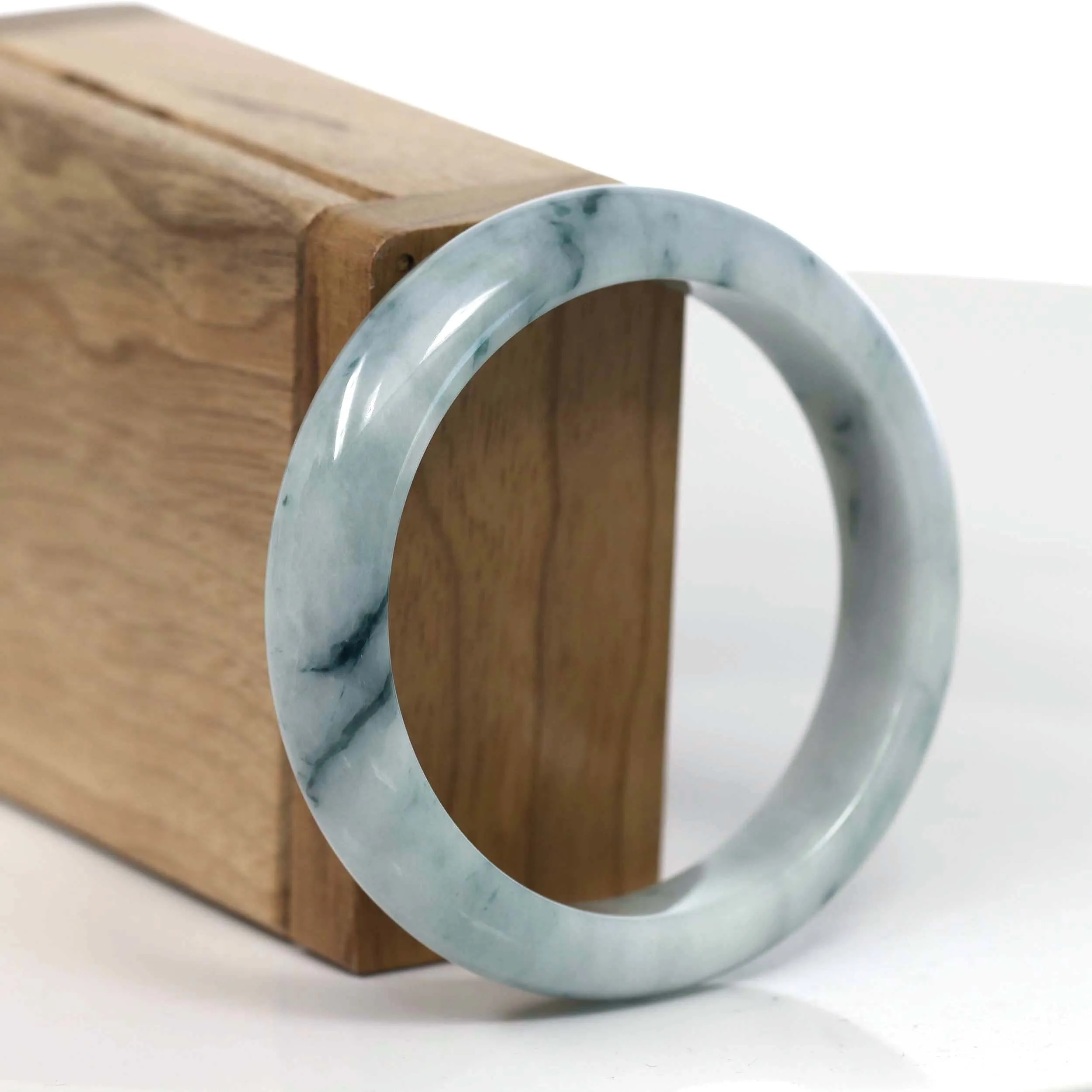 Baikalla Natural Burmese Blue-green Jadeite Jade Bangle Bracelet (54.77mm)#T145