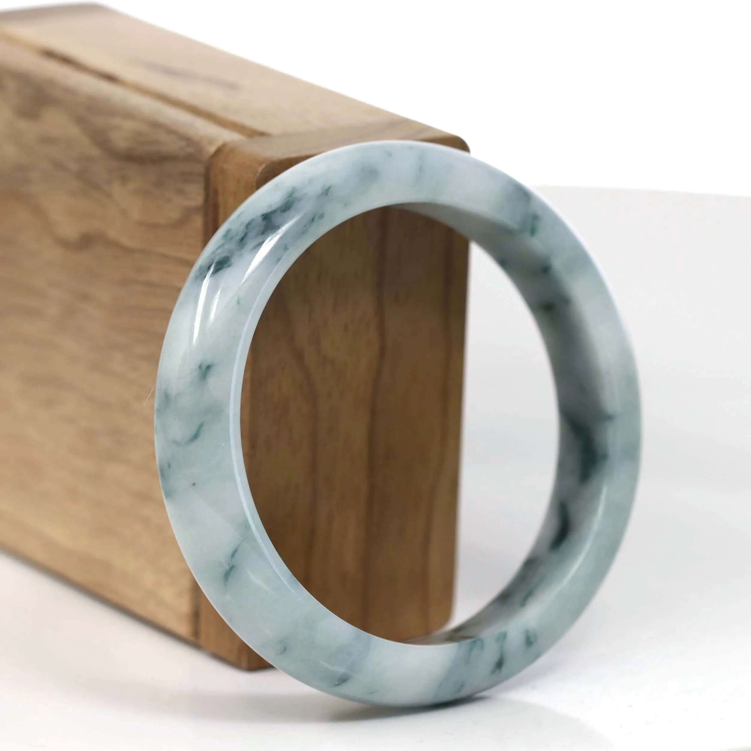 Baikalla Natural Burmese Blue-green Jadeite Jade Bangle Bracelet (54.77mm)#T145