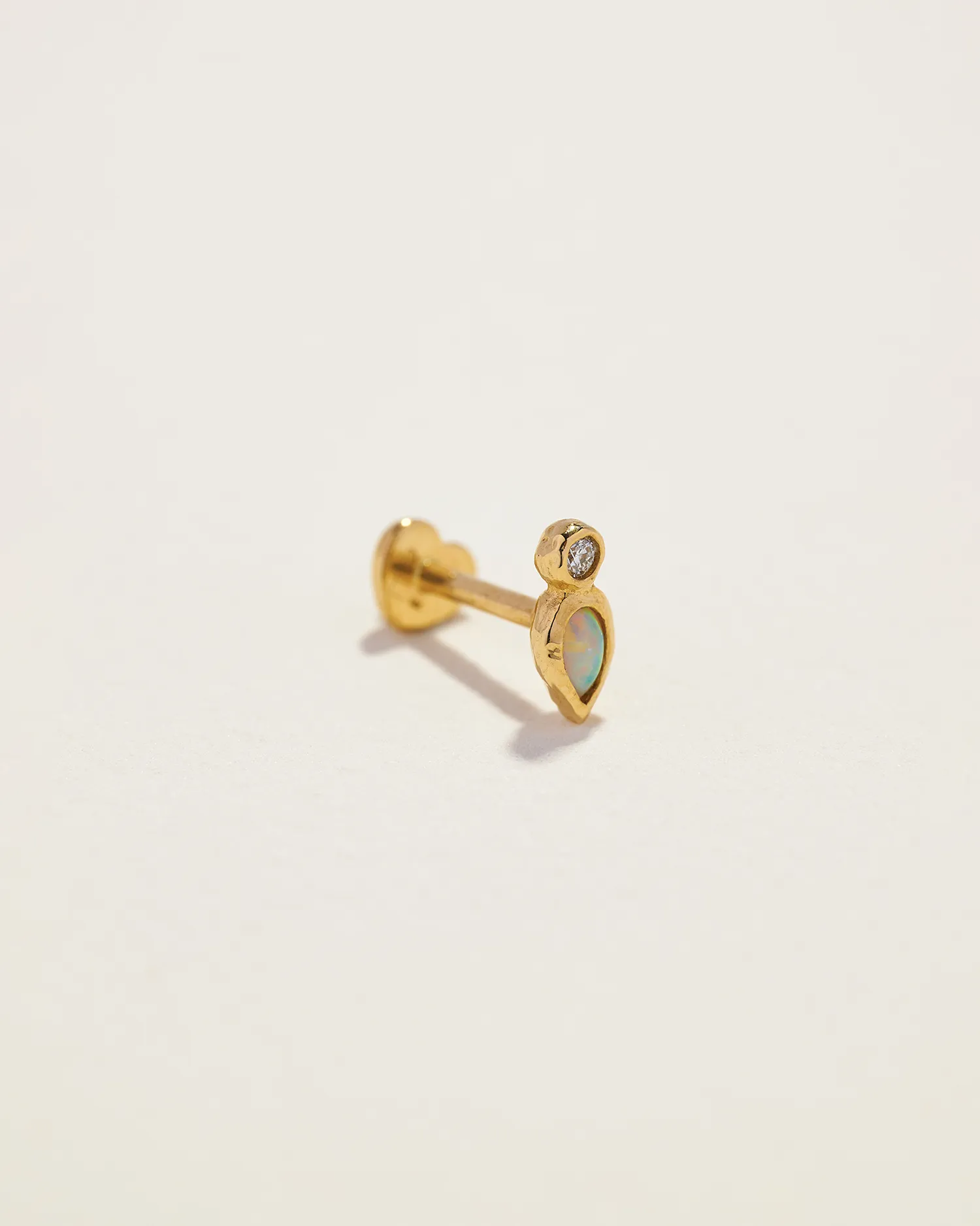 Bezel Pear Stud