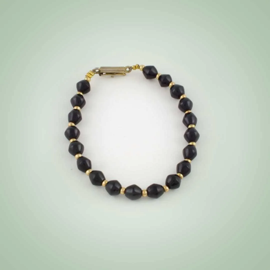 Black Jade Bead Bracelet