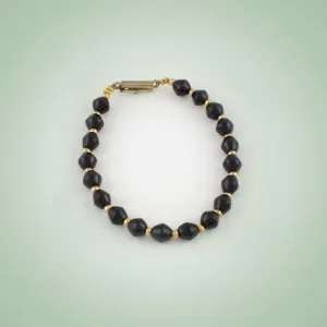 Black Jade Bead Bracelet