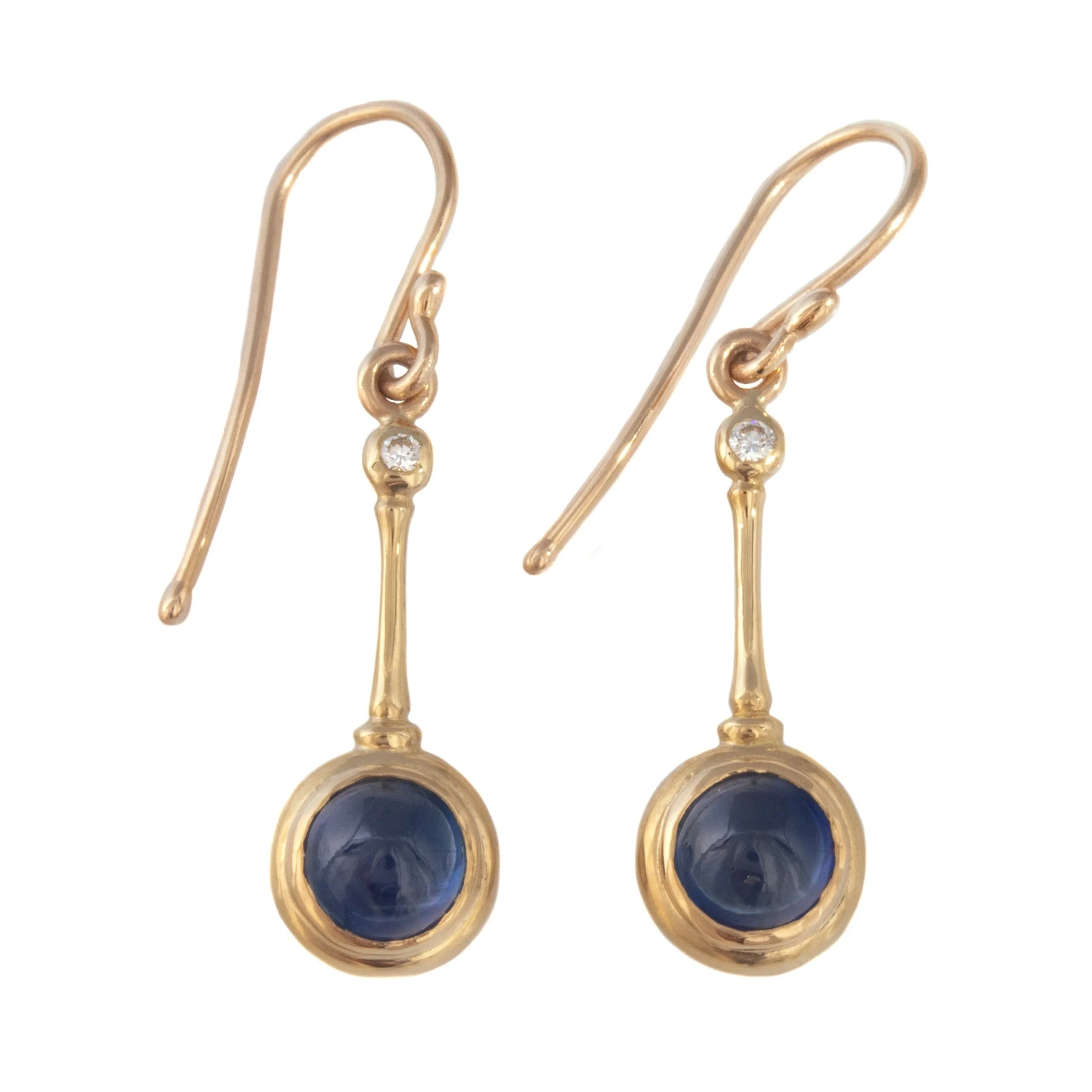 Blue Sapphire & Diamond Earrings