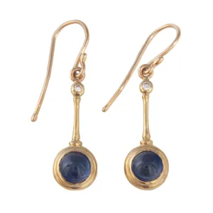 Blue Sapphire & Diamond Earrings