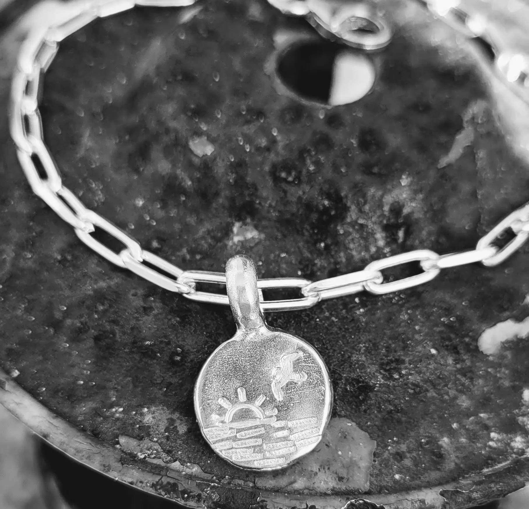 Coastal Sunrise Long Link Charm Bracelet