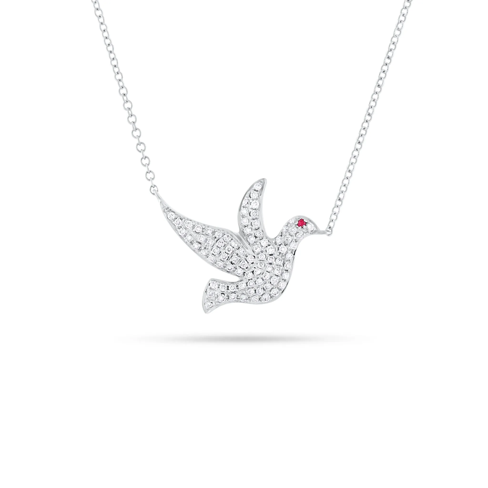 Diamond & Ruby Dove Pendant