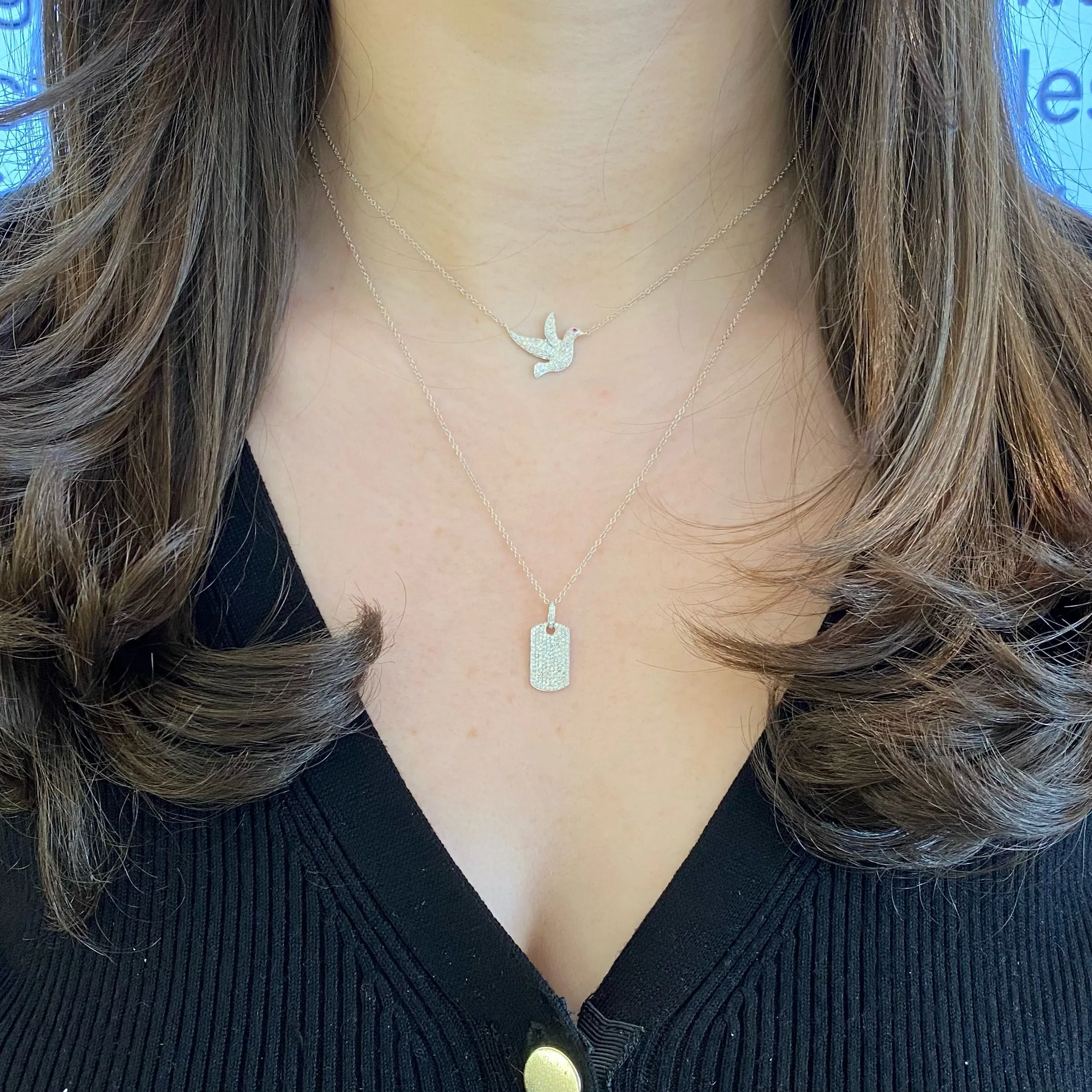 Diamond & Ruby Dove Pendant