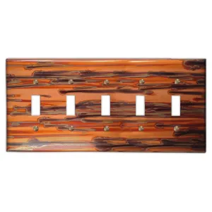 Enchantment Horizontal Copper - 5 Toggle Wallplate