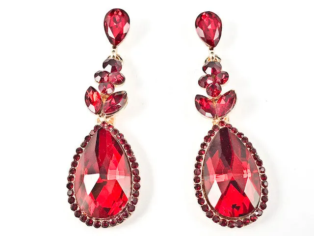Fancy Mix Crystal Shape Design Long Dangle Fashion Earrings