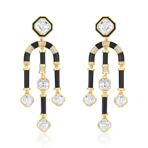 Gold Moss Chandelier Crystal Earrings