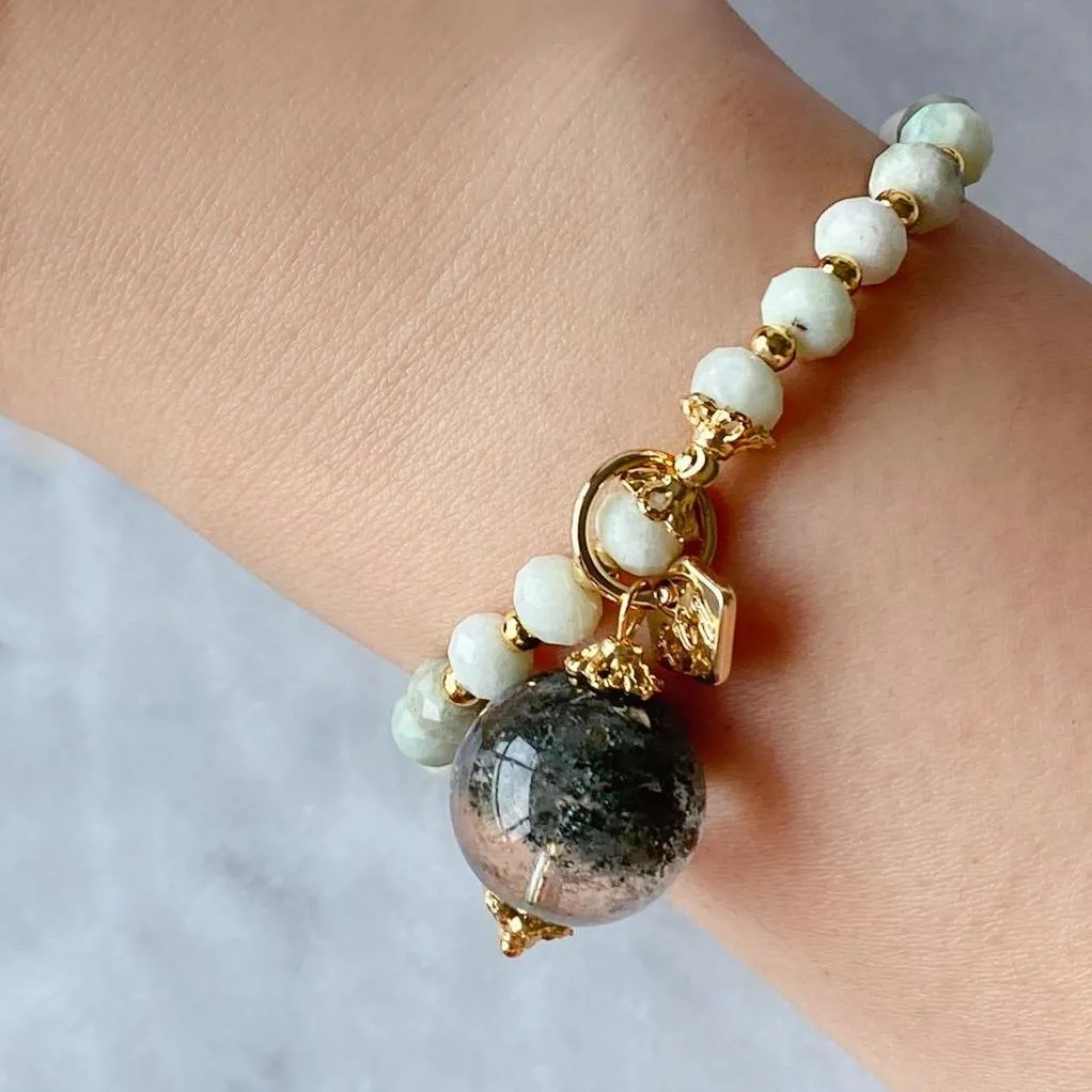 Jade & Green Phantom Quartz Charm Bracelet