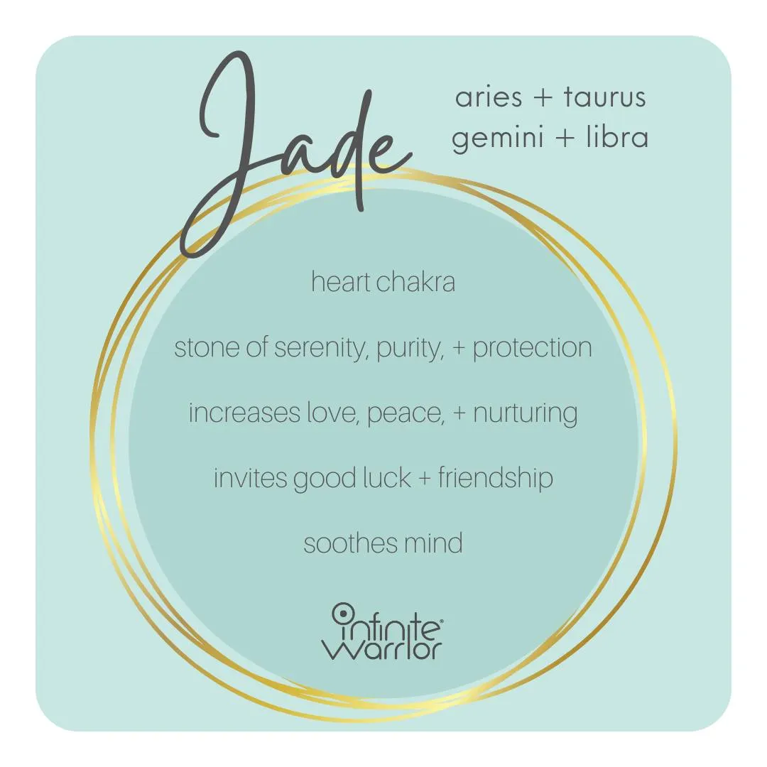 Jade Crystal Bracelet | Silver Heart Charm