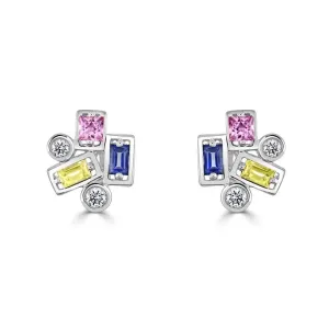 Rainbow Sapphire Studs
