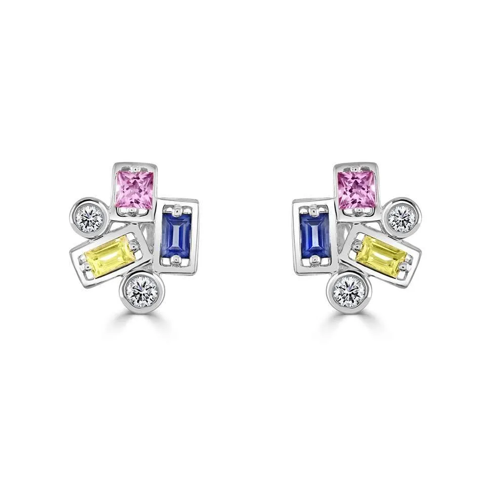 Rainbow Sapphire Studs
