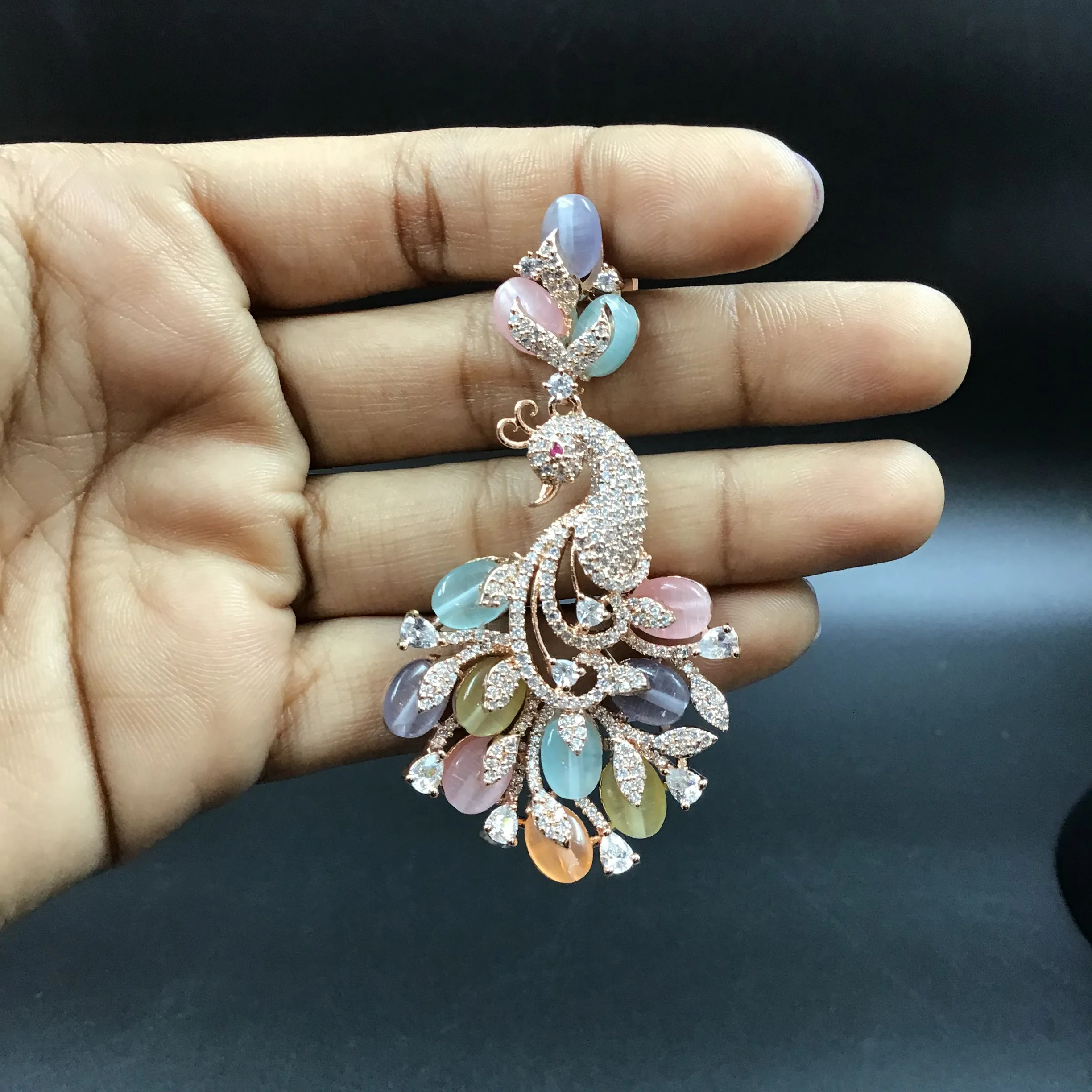 Rose Gold Polish Zircon/AD Earring 6737-69