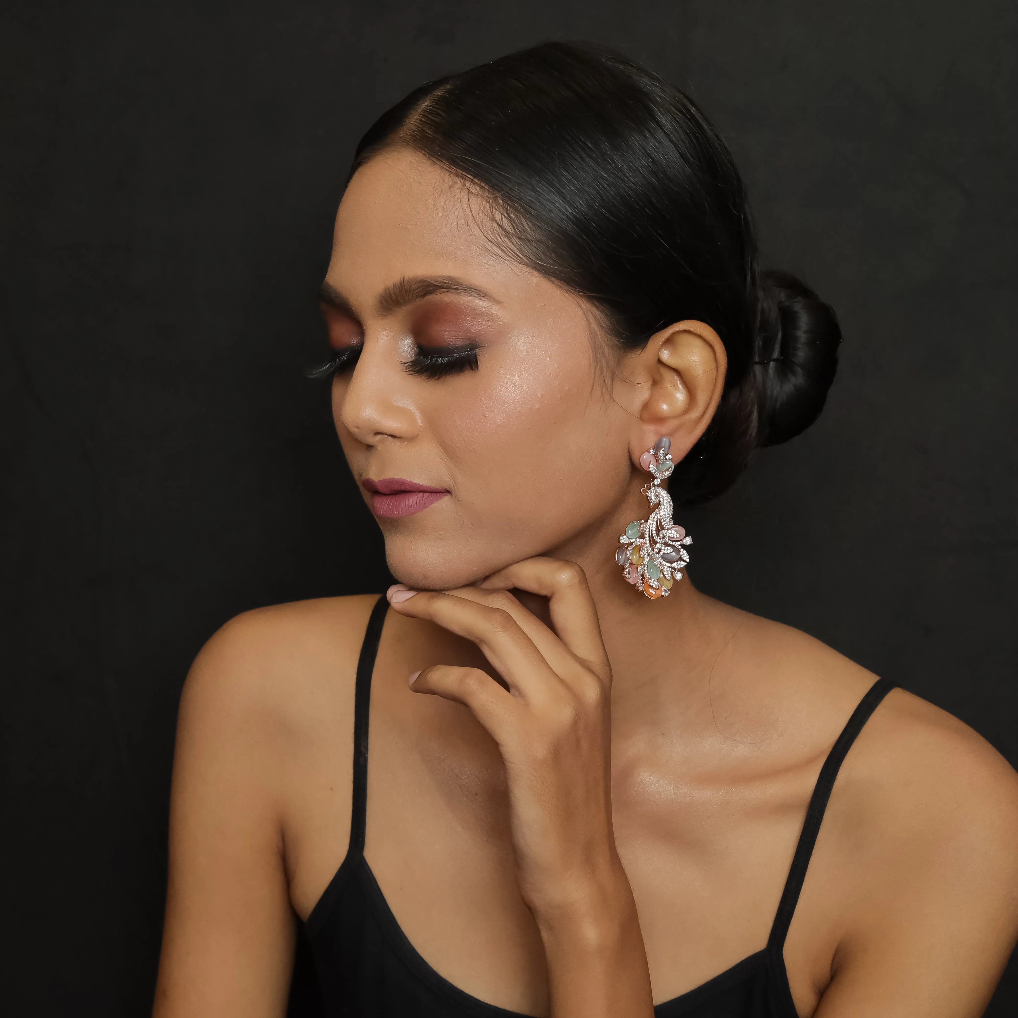 Rose Gold Polish Zircon/AD Earring 6737-69