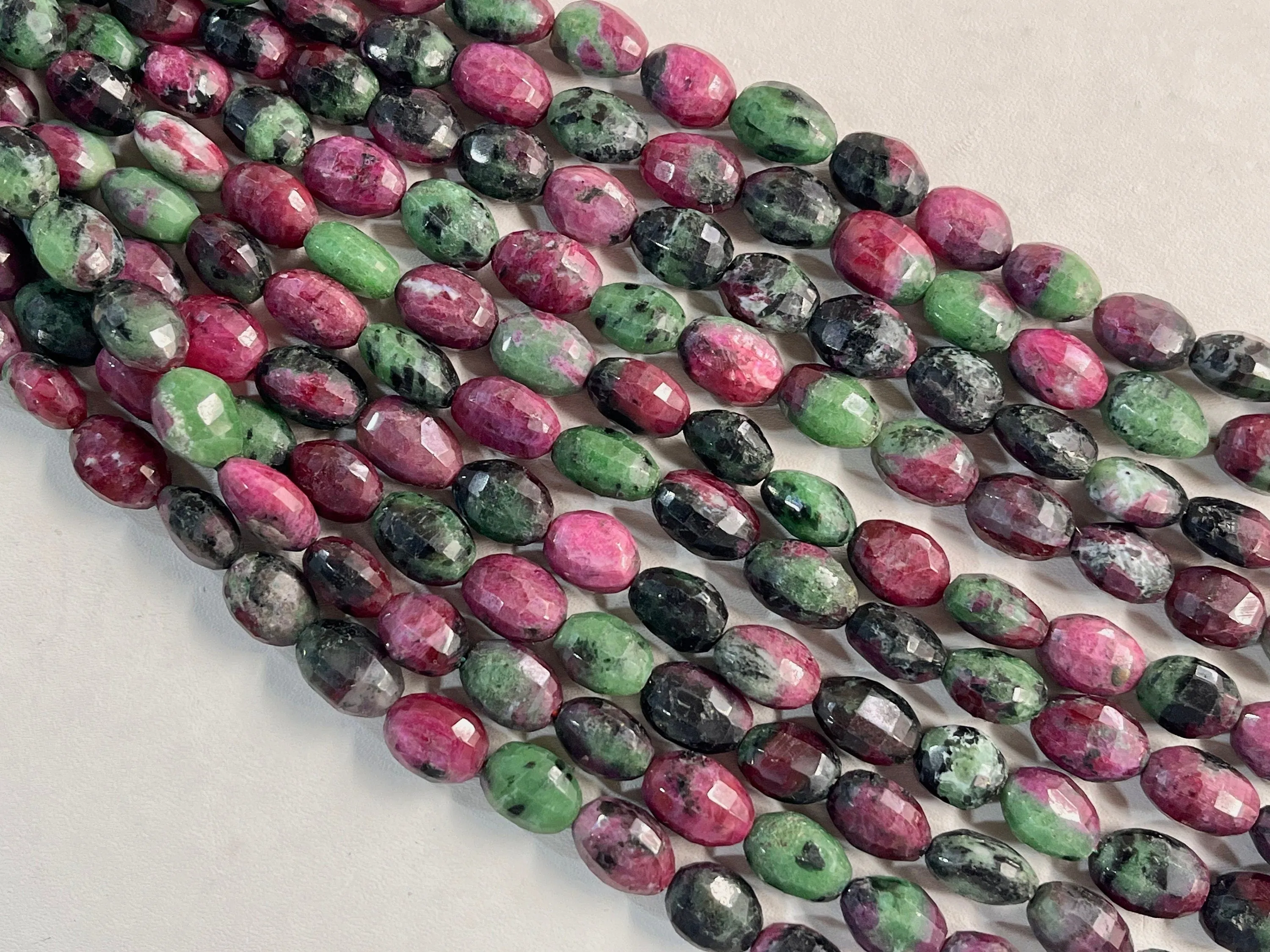 Ruby Zoisite Oval Shape Step cut Beads