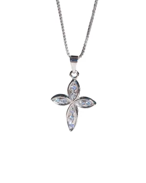Silver Box Chain Cross Necklace