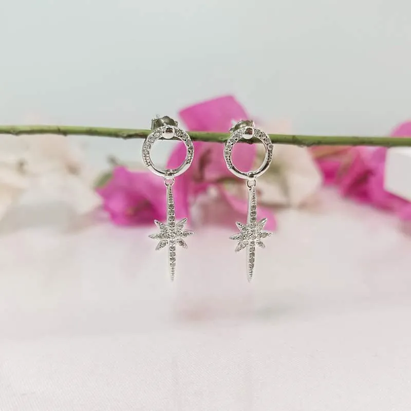 Star Burst Drop Earrings