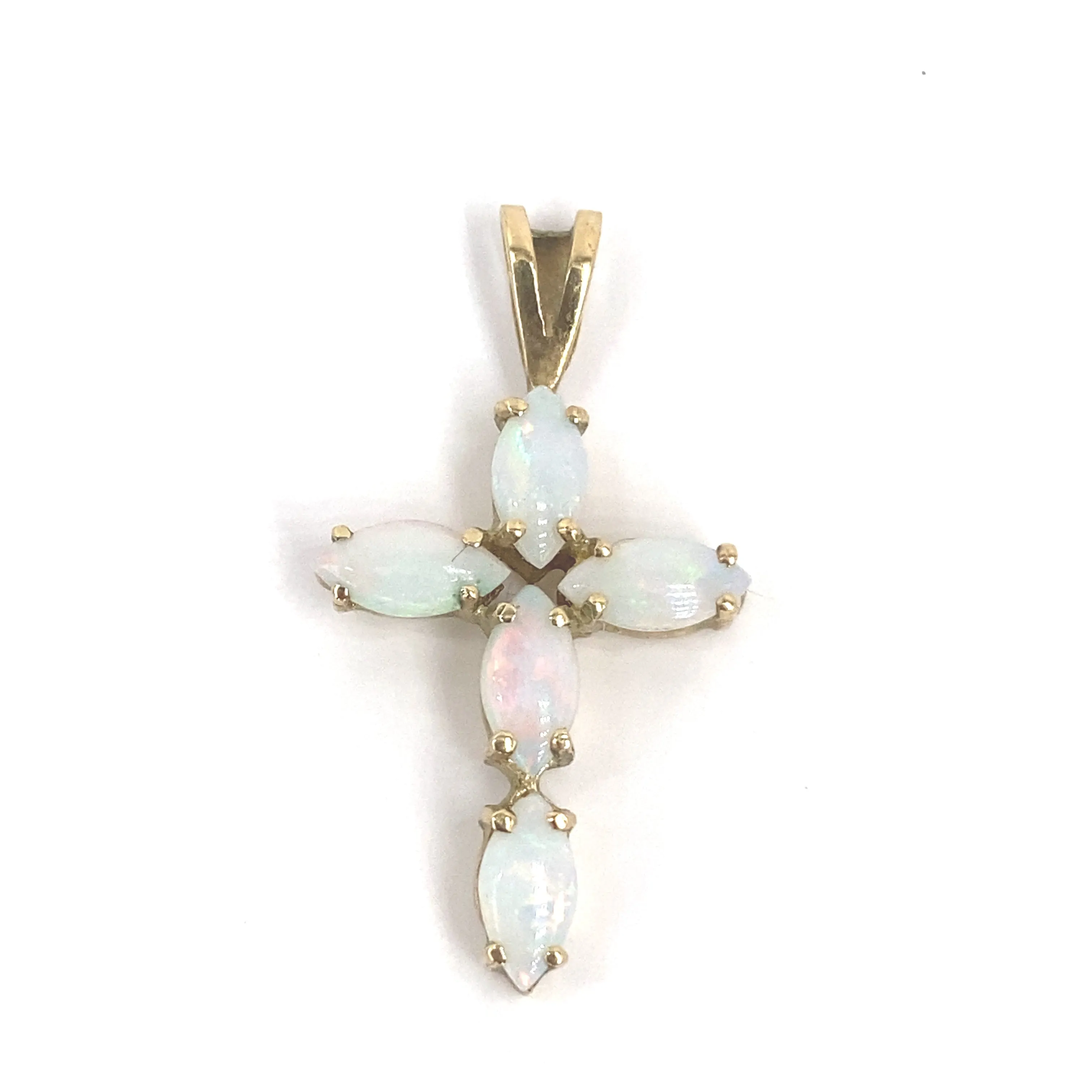 Women’s 9ct Yellow Gold Opal Cross