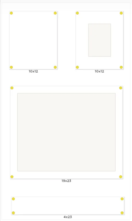 WS Gallery: Mondrian 23" Extension Set Double Panel Frames
